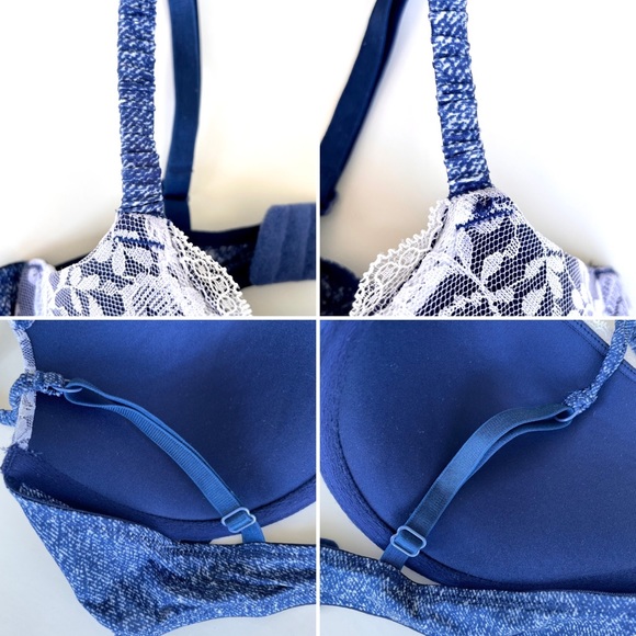 La SENZA Slightly Padded Denim & Lace Push-up Bra - Picture 11 of 14